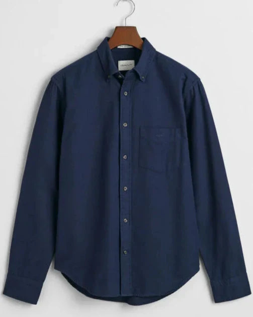 G.a-n.t Reg Herringbone Flannel Shirt blue Marine